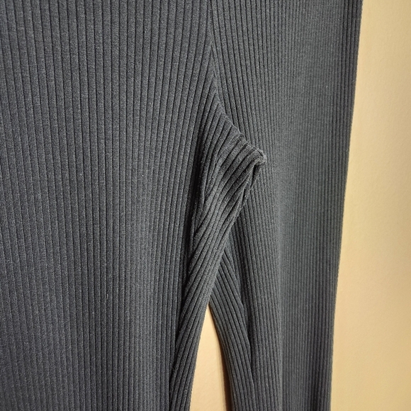 Aerie Womens Black High Rise Ribbed Flare Knit Pants |L| - Picture 7 of 12